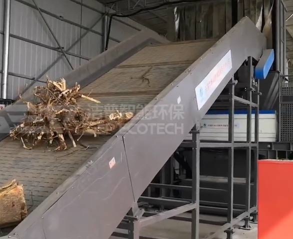 園林綠化垃圾破碎處理生產線項目現場視頻